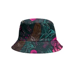 Roses Pink Teal Bucket Hat (kids) by Bangk1t