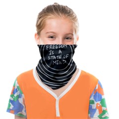 Psychedelic Art Freedom Is A State Of Mind Trippy Quotes Face Covering Bandana (kids) by Bangk1t