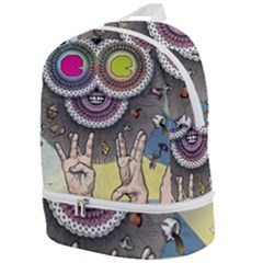 Vintage Trippy Aesthetic Psychedelic 70s Aesthetic Zip Bottom Backpack by Bangk1t