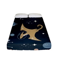 Space Theme Art Pattern Design Wallpaper Fitted Sheet (full/ Double Size) by Ndabl3x