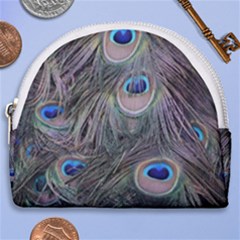 Peacock Feathers Peacock Bird Feathers Horseshoe Style Canvas Pouch by Ndabl3x