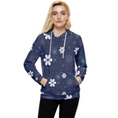 Flowers Pattern Pattern Flower Texture Women s Lightweight Drawstring Hoodie by Ndabl3x