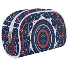 Mandala Orange Navy Make Up Case (medium) by Ndabl3x