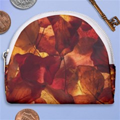 Leaves Fall Autumn Season Orange Horseshoe Style Canvas Pouch by Ndabl3x