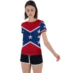 Rebel Flag  Back Circle Cutout Sports Tee by Jen1cherryboot88