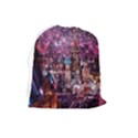 Moscow Kremlin Saint Basils Cathedral Architecture  Building Cityscape Night Fireworks Drawstring Pouch (Large) View2