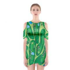 Golf Course Par Golf Course Green Shoulder Cutout One Piece Dress by Cowasu