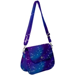 Realistic Night Sky With Constellations Saddle Handbag by Cowasu