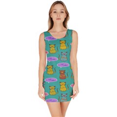 Meow Cat Pattern Bodycon Dress by Amaryn4rt