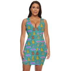 Meow Cat Pattern Draped Bodycon Dress by Amaryn4rt