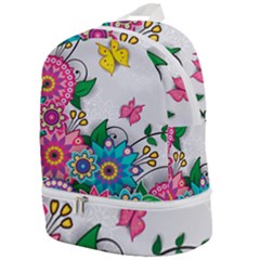 Flowers Pattern Vector Art Zip Bottom Backpack by Amaryn4rt