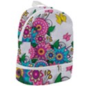 Flowers Pattern Vector Art Zip Bottom Backpack View2