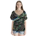 Computer Ram Tech - V-Neck Flutter Sleeve Top View1