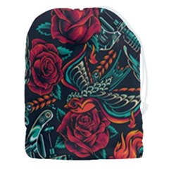 Vintage Flash Tattoos Designs Seamless Pattern Drawstring Pouch (3xl) by Amaryn4rt