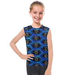 Blue Bee Hive Pattern- Kids  Mesh Tank Top by Amaryn4rt