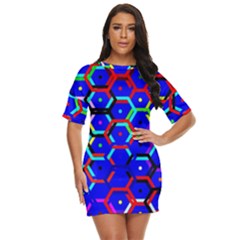 Blue Bee Hive Pattern Just Threw It On Dress by Amaryn4rt