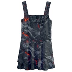 Volcanic Lava Background Effect Kids  Layered Skirt Swimsuit by Simbadda