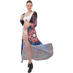 Mandala Pattern Kaleidoscope Maxi Chiffon Beach Wrap by Simbadda