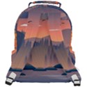 Cool Landscape Night Minimal Art Minimalist Rounded Multi Pocket Backpack View3