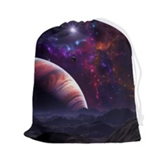Clouds Fantasy Space Landscape Colorful Planet Drawstring Pouch (2xl) by Ravend
