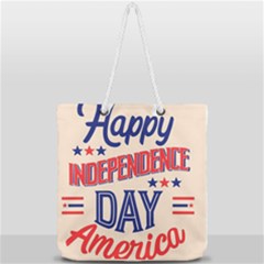 Usa Happy Independence Day Full Print Rope Handle Tote (large) by Ravend