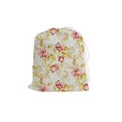 Background Pattern Flower Spring Drawstring Pouch (medium) by Celenk