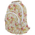 Background Pattern Flower Spring Rounded Multi Pocket Backpack View1