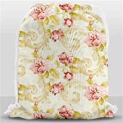 Background Pattern Flower Spring Drawstring Bag (large) by Celenk