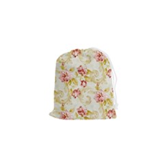 Background Pattern Flower Spring Drawstring Pouch (xs) by Celenk