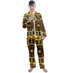 Pattern Abstract Background Art Men s Long Sleeve Satin Pajamas Set by Celenk