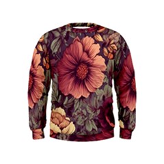 Flowers Pattern Kids  Sweatshirt by Simbadda