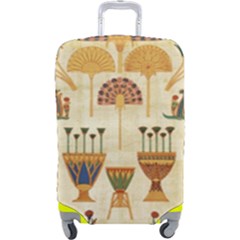 Egyptian Paper Papyrus Hieroglyphs Luggage Cover (large) by Vaneshop