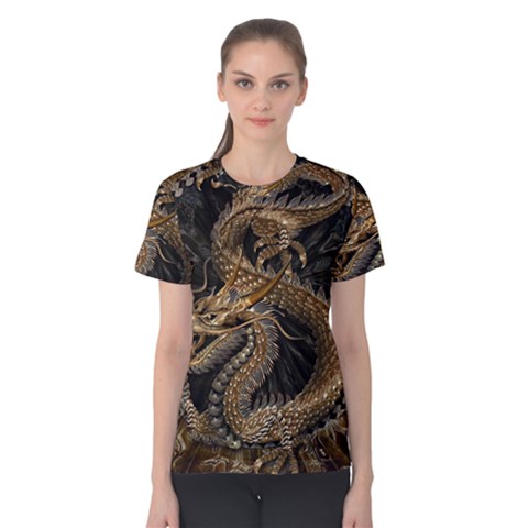 Dragon Pentagram Women s Cotton Tee by Amaryn4rt
