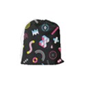 Memphis Design Seamless Pattern Drawstring Pouch (Medium) View2