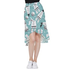 Cute-seamless-pattern-with-rocket-planets-stars Frill Hi Low Chiffon Skirt by uniart180623