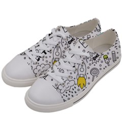 Set-cute-colorful-doodle-hand-drawing Men s Low Top Canvas Sneakers by uniart180623