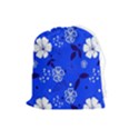 Blooming-seamless-pattern-blue-colors Drawstring Pouch (Large) View1
