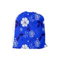 Blooming-seamless-pattern-blue-colors Drawstring Pouch (Large) View2