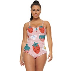 Strawberry-seamless-pattern Retro Full Coverage Swimsuit by uniart180623