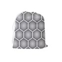 Halftone-tech-hexagons-seamless-pattern Drawstring Pouch (Large) View2