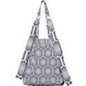 Halftone-tech-hexagons-seamless-pattern Center Zip Backpack View2