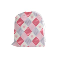 Cute-kawaii-patches-seamless-pattern Drawstring Pouch (large) by uniart180623
