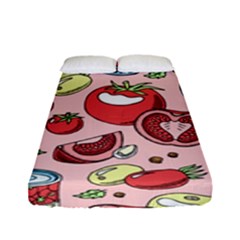 Tomato-seamless-pattern-juicy-tomatoes-food-sauce-ketchup-soup-paste-with-fresh-red-vegetables Fitted Sheet (full/ Double Size) by uniart180623