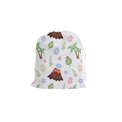 Cute-palm-volcano-seamless-pattern Drawstring Pouch (small) by uniart180623