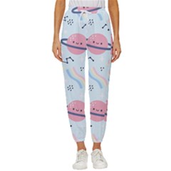 Cute-planet-space-seamless-pattern-background Women s Cropped Drawstring Pants by uniart180623