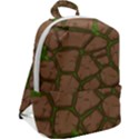 Cartoon-brown-stone-grass-seamless-background-texture-pattern Zip Up Backpack View2