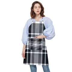 Pixel-background-design-modern-seamless-pattern-plaid-square-texture-fabric-tartan-scottish-textile- Pocket Apron by uniart180623