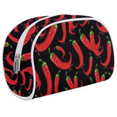 Seamless-vector-pattern-hot-red-chili-papper-black-background Make Up Case (medium) by uniart180623
