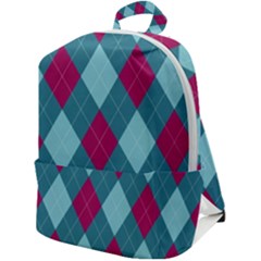 Argyle-pattern-seamless-fabric-texture-background-classic-argill-ornament Zip Up Backpack by uniart180623