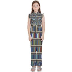 Bookshelf Kids  Sleeveless Ruffle Edge Band Collar Chiffon One Piece by uniart180623